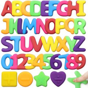 Kryfa ABC Alphabet Learning Toys for Kids Ages 3-5, 40PCS Sensory Bin Filler for Toddlers, Alphabet Letters and Number Mochi Squishies for Kids