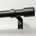 Curtain Rods for Windows 48 to 84, 1 Inch Black Curtain Rod Adjustable, Heavy Duty Curtains Rods Modern Style for Bedroom/Living Room/Kitchen, 32"-90"