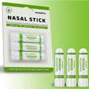 Green Tea Nasal Inhaler (3 Pack) - Refreshing Essential Oil Aromatherapy Stick - Natural Non-Medicated Relief for Sinus & Congestion - Portable Energy Booster for Focus & Clear Breathing