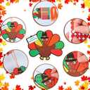Soulchen 30 Set Glitter Mosaic Turkey Craft Thanksgiving Fall Turkey Craft Kit DIY Glitter Mosaic Ornament Make Your Own Autumn Crafts for Harvest Party Classroom Home Activities Gift Project
