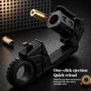 Metal Fidget Gun EDC Toy - Stress Relief Spinner Fidget Toys Adults with Shell Ejection, Bullets & Target, Desk Toys for Men Women (Black)