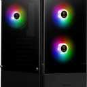 Gamdias RGB Gaming ATX Mid Tower Computer PC Case with Side Tempered Glass Panel and a Magnetic Dust Filter & 3 Built-in 120mm ARGB Fans