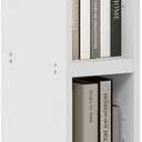 Furinno Fulda Book Shelf, 8-Tier Bookshelf, Bookcase with Space Saving Storage Shelf, 9.2 x 5.9 x 70.9, for Living Room, Bedroom, Home Office, White, 8-Tier, 6-Inch Width