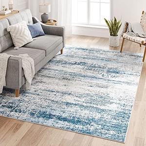 Dripex Faux Rabbit Fur Area Rugs, Coastal Blue 150 inch x 212inch  Soft Fluffy Rug Non-Shedding Bedroom Carpet for Living Room Kid/Laundry Room Kitchen, Washable Rugs Non-Slip & Sturdy Floor Mats for Home