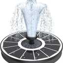 Solar Fountain Upgraded High Efficiency Glass Solar Panel, Solar Bird Bath Fountains with Flower No Battery,Solar Water Pump Fountain for Bird Bath Garden Small Ponds Outdoor Dcor(White)