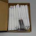Kittmip 24 Pcs Christmas Flameless LED Taper Candles with Remote, Fake Candle Sticks Twisted Flickering Light, Electric Handheld Candlesticks for Church Wedding Party Decorations(White)