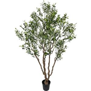 AfanD Artificial Olive Tree Tall,Faux Olive Tree Indoor Artificial Tree for Modern Home Office Living Room Floor Decor Indoor (1, 8ft 1in)