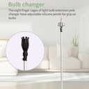 Light Bulb Changer for High Ceilings, Lightweight Light Bulb Extension Pole Changer Reach up to 13FT,High Ceiling Light Bulb Changer with Pole-8FT Extension Pole for Home/Commercial Use