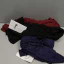 Riyiper 3 Pack Women's Long Sleeve Shirts Cotton Blend Crew Neck Slim Fit Tops Basic Layering Soft Casual Everyday Undershirt (Large, Wine Red, Navy Blue, Black)