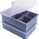 1/2 Cup Silicone Freezer Tray With Lid - Silicone Freezer Molds 2-Pack For meal prep & freezing of various sauces and other dishes, makes 12 perfect 1/2 cup portions cubes (Blue 2 Pack)