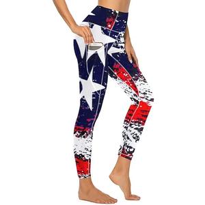 QIVICIMA Womens High Waist Workout Leggings Halloween Christmas Gym Plaid Printed Tummy Control Yoga Pants with Pockets,  Large