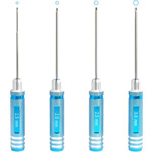 Hex Key Driver Set 1.5 2.0 2.5 3.0mm Magnetic Tip RC Screwdriver Kit with Quick-Change Allen Wrench, Alloy Steel Precision Tools RC Car Tools for Drone, Robot & Mini Crawler Maintenance