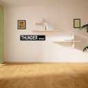 Thunder Road Street Sign, Quality Metal Sign, Thunder Road Sign Novelty Sign for Farm House Garage Wall Decor Black Tin Sign 16 x 4 Inch