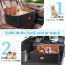HEGGCOOE Dog Car Seat for Medium/Large Dogs, Pet Booster Seat for Under 55 lbs or 2 Small Dogs, Detachable & Washable Dog Car Bed for Backseat with 2 Safety Leashes(Black/Brown)
