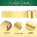 Ecally 65.6 ft Scalloped Bulletin Board Borders Classroom Shine Decorative Scalloped Bulletin Board Trim Borders Decorations for School Classroom Home Decor(Gold)