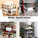 200 Pcs Plastic Wire Shelf Label Holder, 4" x 2.2" Clear Wire Rack Labels, Retail Price Label with Double Snap Lock Closure, Reusable Basket Labels Clips for Storage Bins, Market, Retail Shop, Pantry