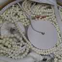 28-inch White Boho Chandelier Large Wood Beaded