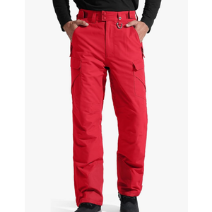 FREE SOLDIER Men's Waterproof Snow Insulated Pants Winter Skiing Snowboarding Pants with Zipper Pockets, Size XL