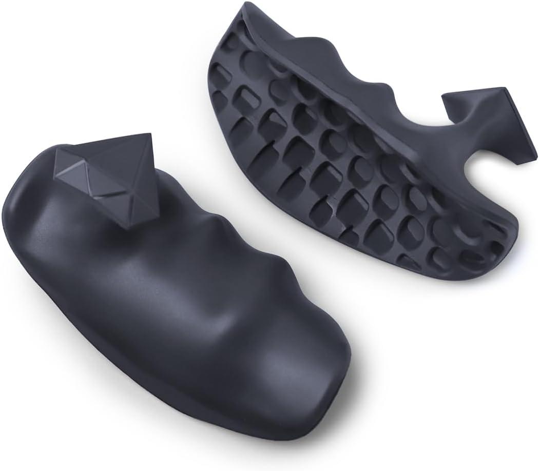 Rubber Gym Grips  Fingerless Workout Hand Grips for Men & Women, Large Size Anti-Slip Grip Pads for Weight Lifting, Crosstraining, Bodybuilding, Deadlifts, Palm Protection for Strength Training (Black)