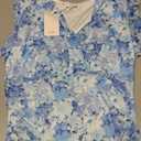 GRACE KARIN 2026 Womens Mesh Tops Summer Ruffle Sleeve Dressy Casual Top Floral Wrap Blouse Fashion Outfits (Blue, L)