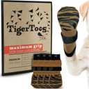 DOK TigerToes Premium Non-Slip Dog Socks for Hardwood Floors - Extra-Thick Grip that Works Even When Twisted - Prevents Licking, Slipping, and Great for Dog Paw Protection (Cool Caramel, Small)
