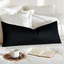 Artscope Luxury Velvet Lumbar Pillow Cover Super Soft Decorative Rectangle Throw Pillow Covers Case Cushion Covers for Sofa Couch Bedroom Car Decor 14x36 Inch Black