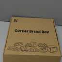 Corner Bread Box for Kitchen Countertop, Black Bread Storage Container for Homemade Bread, Two Layer Breadbox under Cabinet Mount, Large Bread Holder for Kitchen Counter, Pantry Shelf