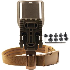 Qls Quick Locking System Kit with Locking Fork & Receiver Plate & 2.2" Mid Ride Belt Loop & Drop Swivel Adapterhe, with Thigh Strap for Holster