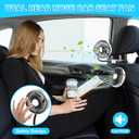 DaisyInner 2 Pcs Car Fan for Backseat Dual Backseat Cooling 360 Degree Rotatable Seat Fans with LED Light USB Car Rear Seat Fan for SUV Rv Sedan Cruise Van Boat