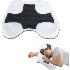 Pillowcase for 7.1 inch Height Side Sleeper Pillow with Arm Hole, Breathable Skin-Friendly Fabric, Machine Washable, Pillow Core Not Included