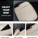Front Bottom Seat Cover for Cars, 2-Pack Luxury Faux Leather Car Bottom Seat Cover Auto Seat Cushion, Anti-Slip, Waterproof, Universal Fit, Beige