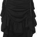 GRACEART Women's Victorian Steampunk Skirt Pirate Costume Burlesque (Black, L)