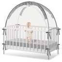Crib Tent to Keep Baby from Climbing Out - Crib Net to Keep Baby in - Pop Up Breathable Cribs Cover - Canopy with Upgrade Strong Mesh and Durable Zipper (Grey, Lager) (Gray)