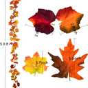 Lvydec 4 Pack Fall Maple Garland - 5.9ft/Strand Artificial Fall Foliage Garland Realistic Maple Leaves Autumn Decor for Home Wedding Halloween Thanksgiving Party (Mixed Color)