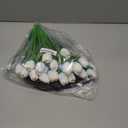 Subacy 30 PCS Artificial Tulips Real Touch Tulips 13.5inch Long Stem Fake Flowers Silk Flowers for Spring Easter Mother's Day Decorations（White+Light Blue）