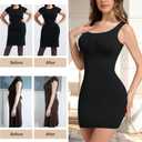 Ellareese Full Slip for Women Under Dress Shapewear Dress Tummy Control Slip Dress for Women (Black, M)
