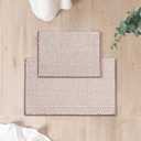 FRESHMINT Chenille Bathroom Rug Set: 17"x24" & 20"x32", Non-Slip, Absorbent, Dusty Pink (24"x17"+32"x20", Dusty Pink)