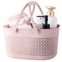 rejomiik Portable Shower Caddy Basket, Plastic Organizer Storage Tote with Handles Toiletry Bag Bin Box for Bathroom, College Dorm Room Essentials, Kitchen, Camp, Gym, Pink