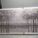 Tree Canvas Wall Art Gray Plant Wall Decor Abstract Large Artwork Framed Pictures Grey Misty Forest for Living Room Bedroom Office Home Decor 29"x58" with Framed