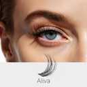 VEYESBEAUTY Aliva Cluster Lashes Kit Individual Lash Extensions Newbie's Five-Second DIY Dramatic Volume Eyelash Spider Wispy Faux Mink Lash Mixed Length Tray with Bond & Seal, Applicator at Home