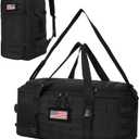 Tactical Gym Bag for Men 40L Tactical Duffel Bag Backpack Gym Bag Large With MOLLE Water Resistant 600D Degree Full Opening Powerlifting for Travel Crossfit Football (Black)