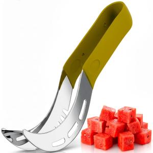 2 x 2-in-1 Watermelon Slicer Cutter Tool, Stainless Steel, Cubes and Slices