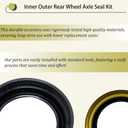 6Pcs Inner Outer Rear Wheel Axle Seal Kit for Toyota 4Runner Pickup T100 Tacoma Tundra Compatible with 90313-48001 90301-88077 90310-50006