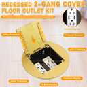 1 Pcs Recessed Floor Outlet 4. 72" x 4. 72" x 3. 94" 2-Gang with 4. 8a USB Chargers 20 Amp Floor Receptacles Round Hidden Outlet Kit Electrical Waterproof Box, Etl Listed (Gold)