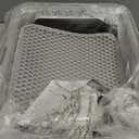 FURTIME Stainless Steel Cat Litter Box with Lid, Metal Kitty Litter Box for Small Cats, Kitten Litter Boxs with Scoop and Mat, Non-Sticky, Anti-Leakage, Easy to Clean, 17"x13"x8.4" (Small) (Silver)