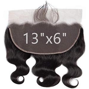 Grand Nature 13x6 HD Lace Closure Only Raw Virgin Human Hair Closure Transparent Lace 13x6 Pre Plucked Hair Line Knots Bleached