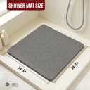 Joyhalo Shower Mat Bathtub Mat Non Slip, Bathmats Non Slip, Quick Drying Foot Scrubber Loofah Mats for Shower, Tub, Bathroom, Home, 24 * 24inch, Grey