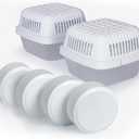 HUMYDRY - Pack of 2 Smart Dehumidifiers Devices with 4 Dehumidifier Tablets - 15.9 oz - Prevents Moisture - Fragrance Free - Ideal for Spaces Up to 200 sq.FT