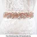 ShiDianYi Rose Gold Wedding Belt Crystal Beaded Applique Wedding Sash Rhinestone Belt for Dresses Bridal Decoration