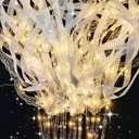 120 PCS Light Up Wands for Wedding, Warm White LED Wedding Send Off with Ribbons and Bells, 3 Light Modes Fairy Ribbon Wands, Reception Props for Ceremony Exit, Party Favor